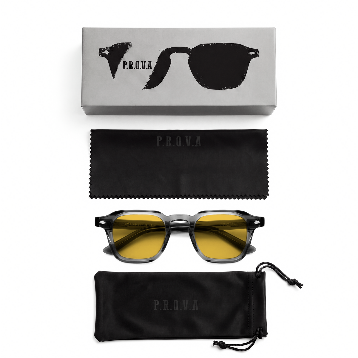Lentes PROVA en Gris con cristales amarillos