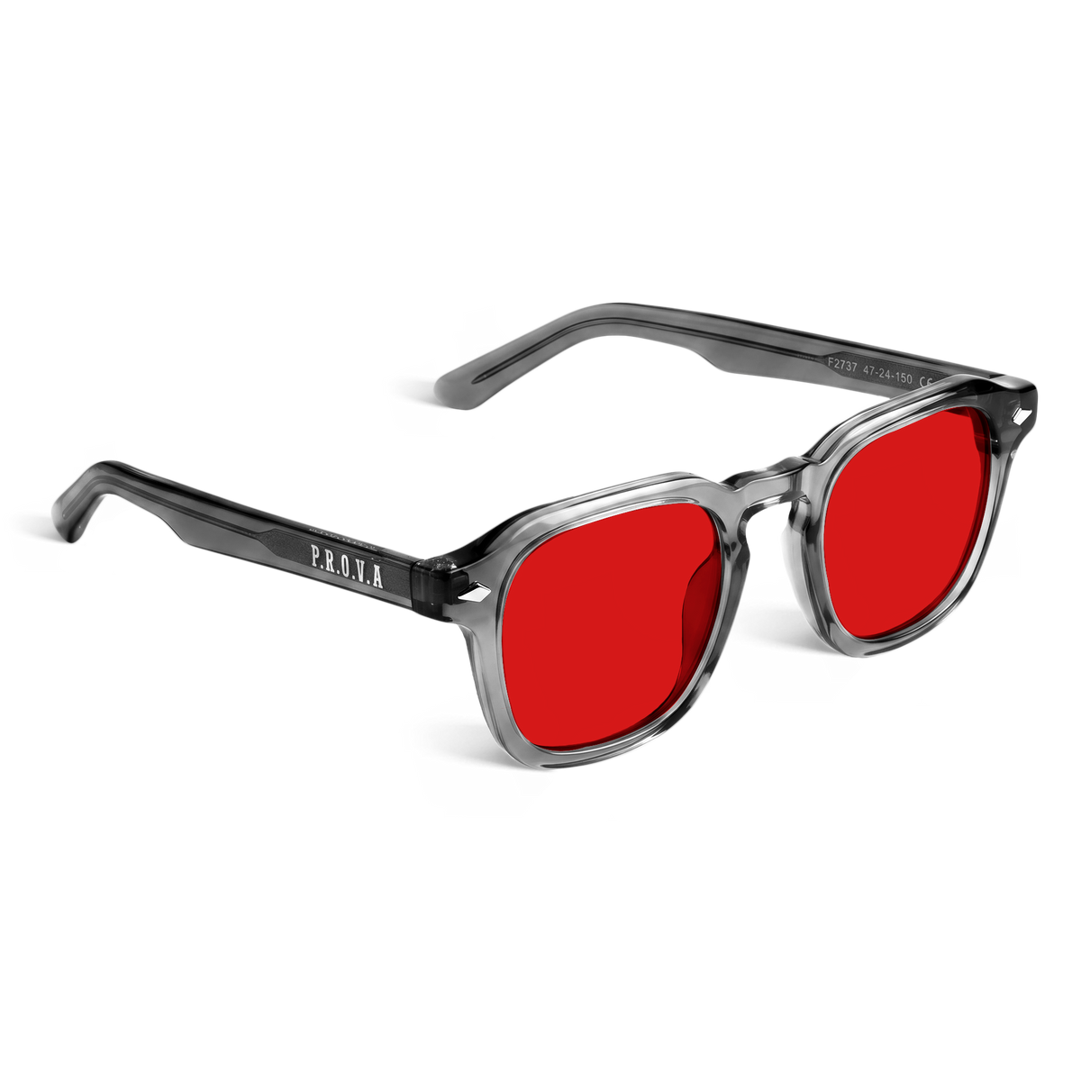 Lentes PROVA en Gris con cristales rojos